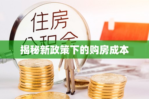 罗平揭秘新政策下的购房成本